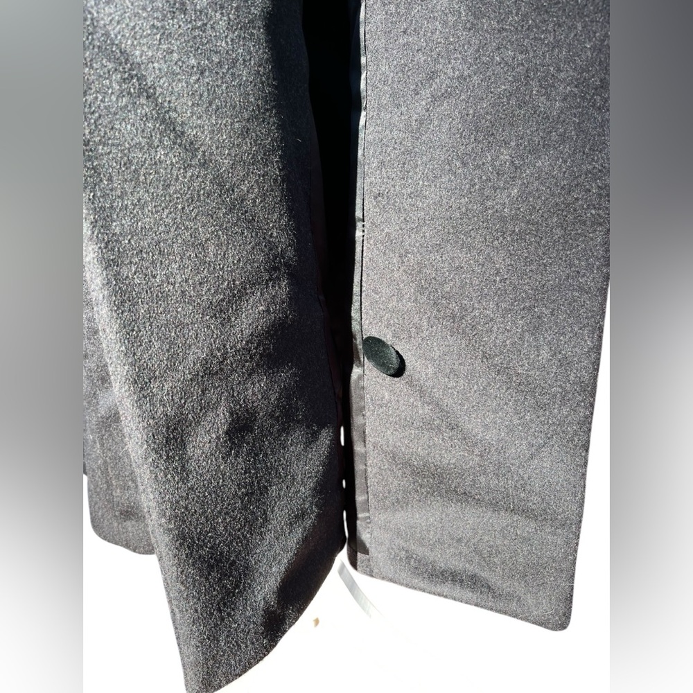 Liz Claiborne 100% Wool Long Coat Petite 12P Velvet Trim Double Breasted - Picture 16 of 17